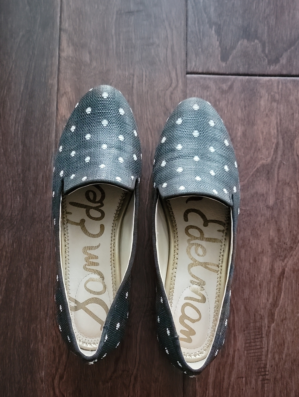 Sam Edelman Black Polka Dot Slip-On Flats